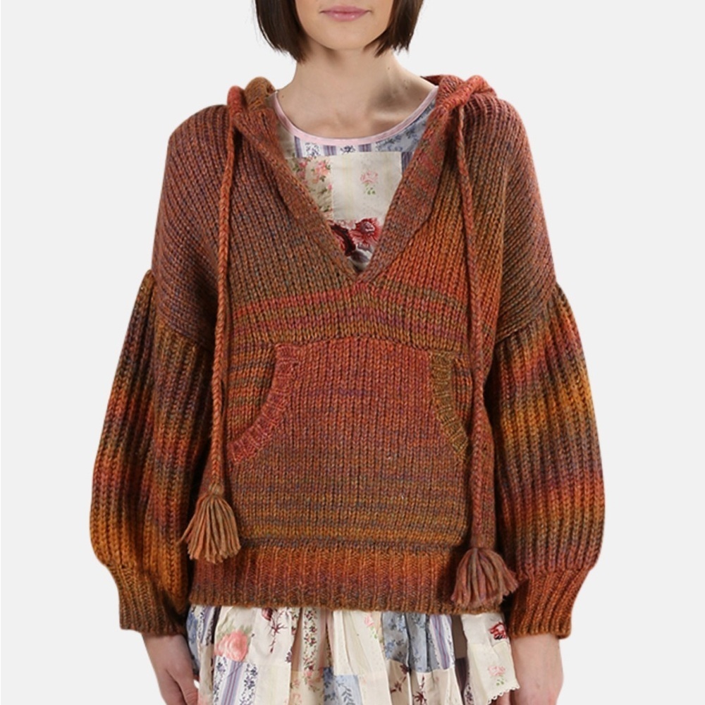 LoveShackFancy Remington Hoodie in Russet
